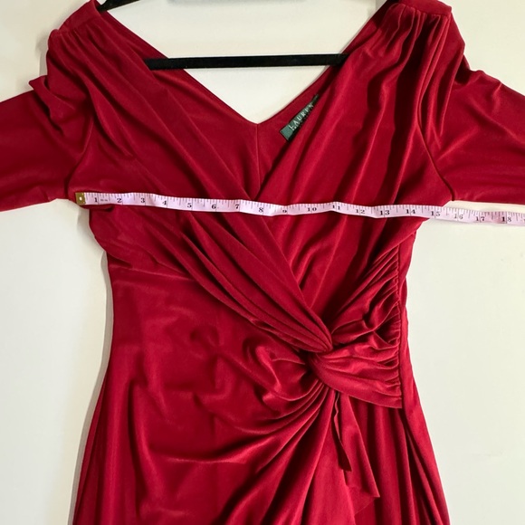 Vintage Lauren Ralph Lauren Evening- Red fitted maxi elegant gown.Size 8P - Picture 2 of 7